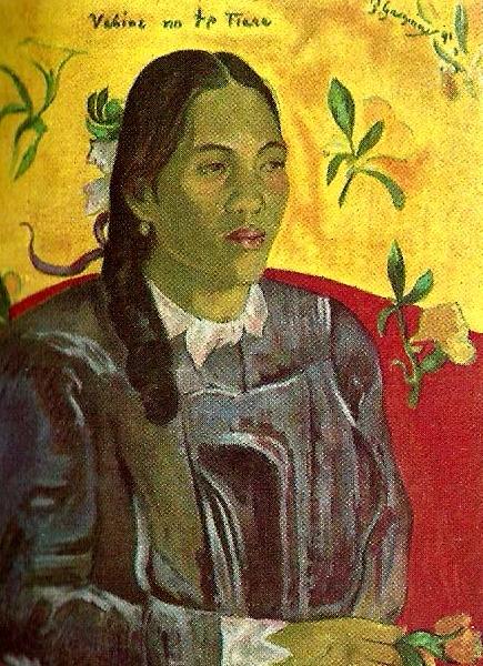 Paul Gauguin vahine med gardenia Norge oil painting art